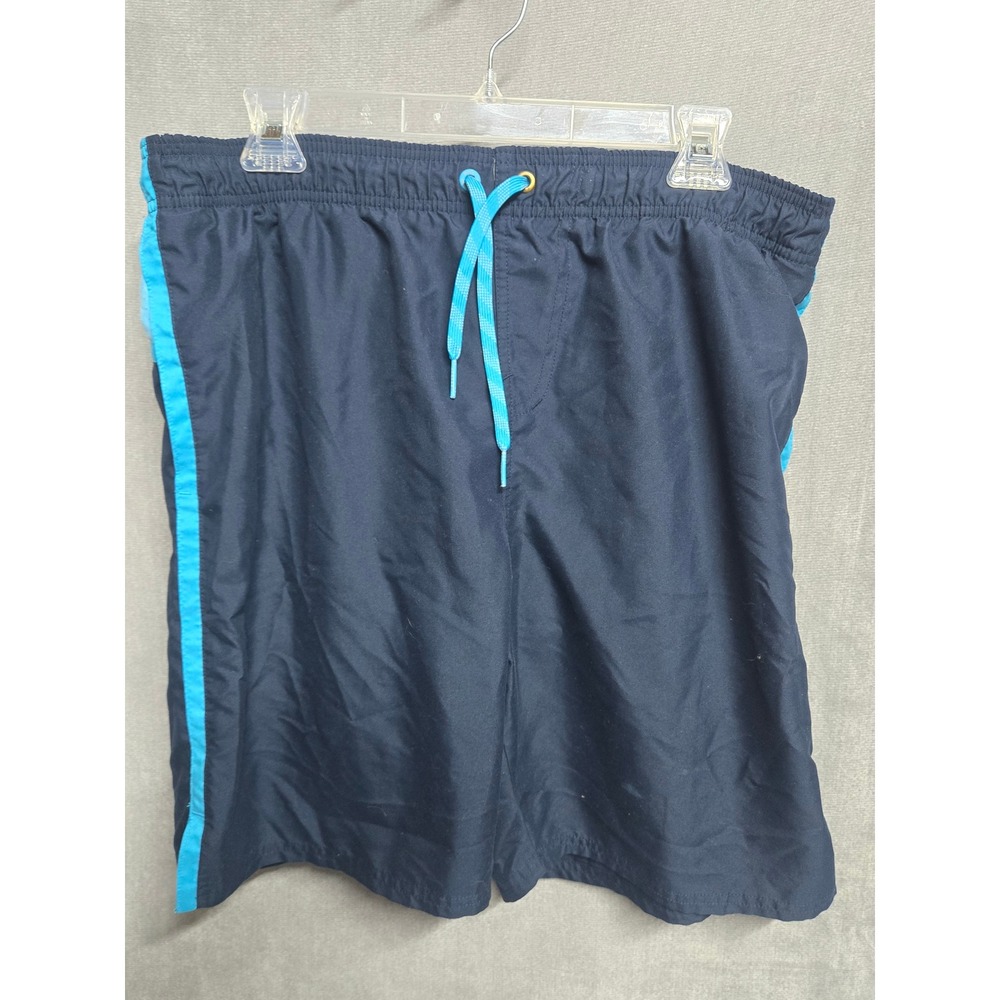 Nike Mens Navy Blue Colorblock Mesh Lined Swim Trunks NESS8401 Medium